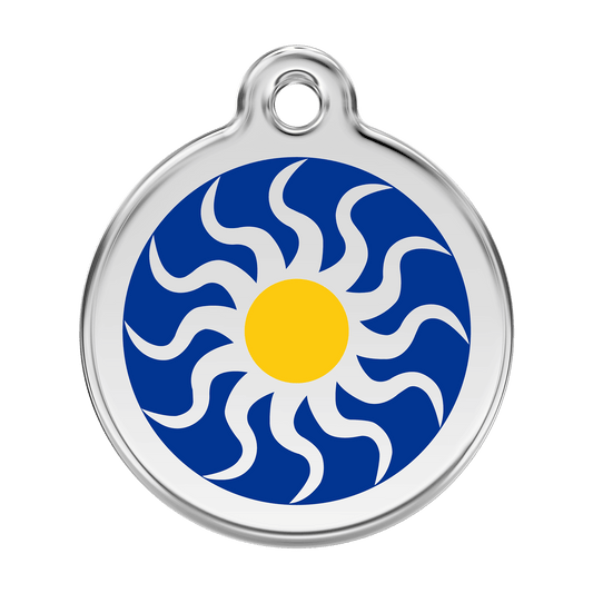  Red Dingo Stainless Steel Engraved Dog Tag Tribal Sun Navy