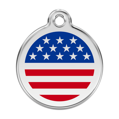 Red Dingo Stainless Steel Engraved Dog Tag US Flag Navy