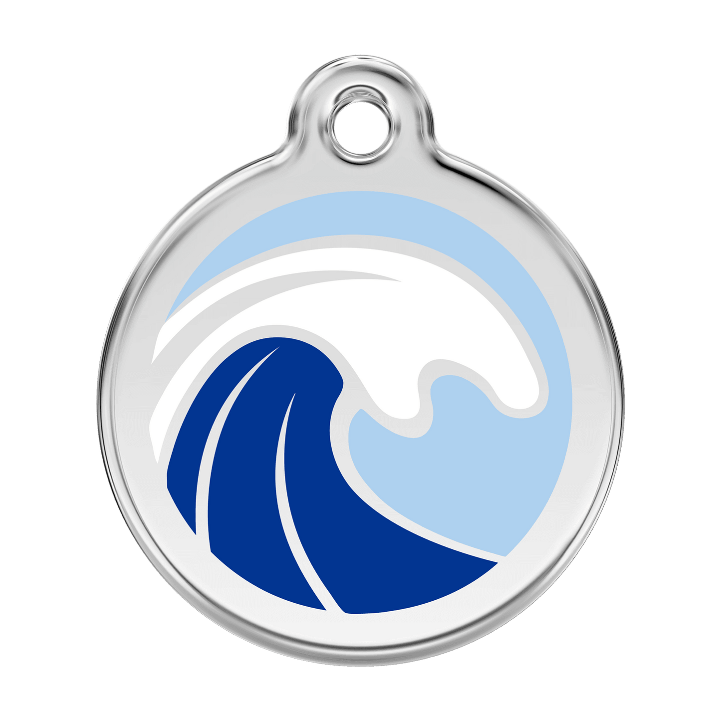  Red Dingo Stainless Steel Engraved Dog Tag Wave Light Blue