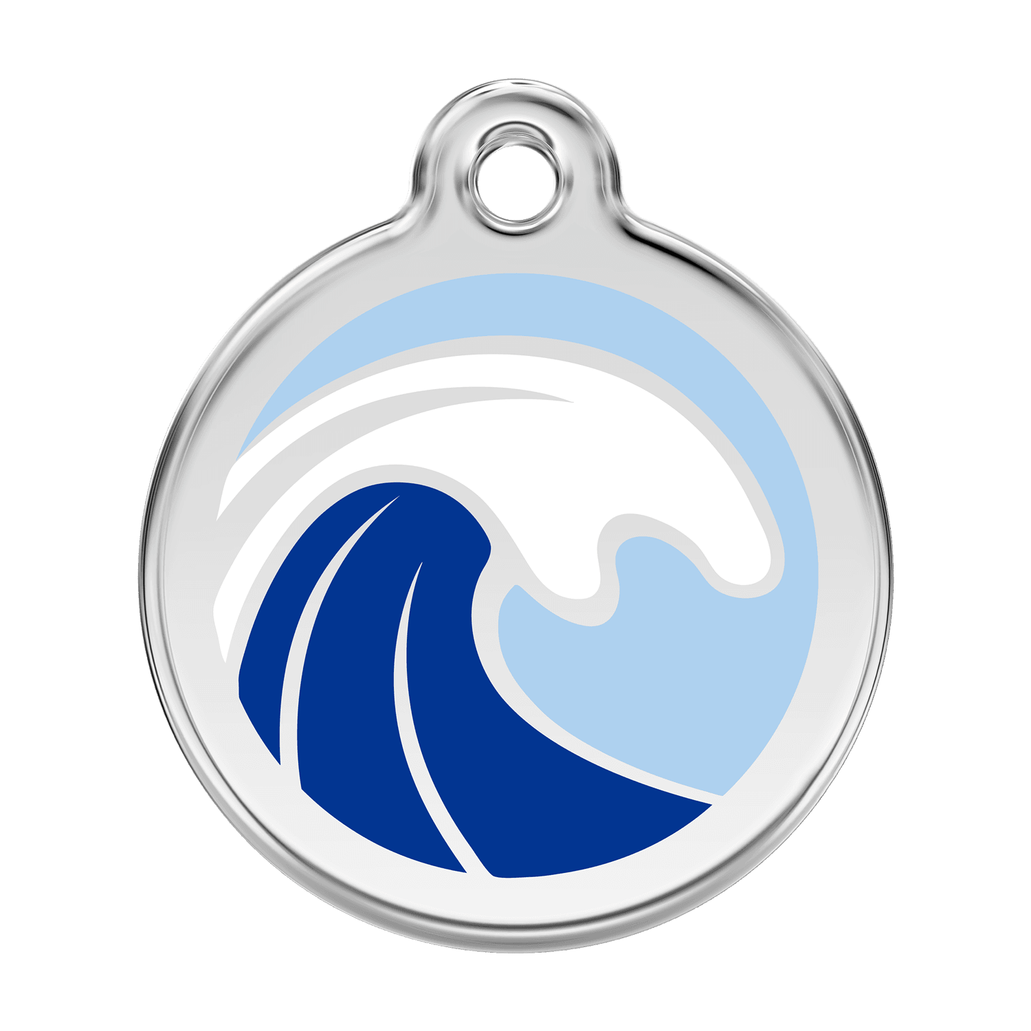  Red Dingo Stainless Steel Engraved Dog Tag Wave Light Blue