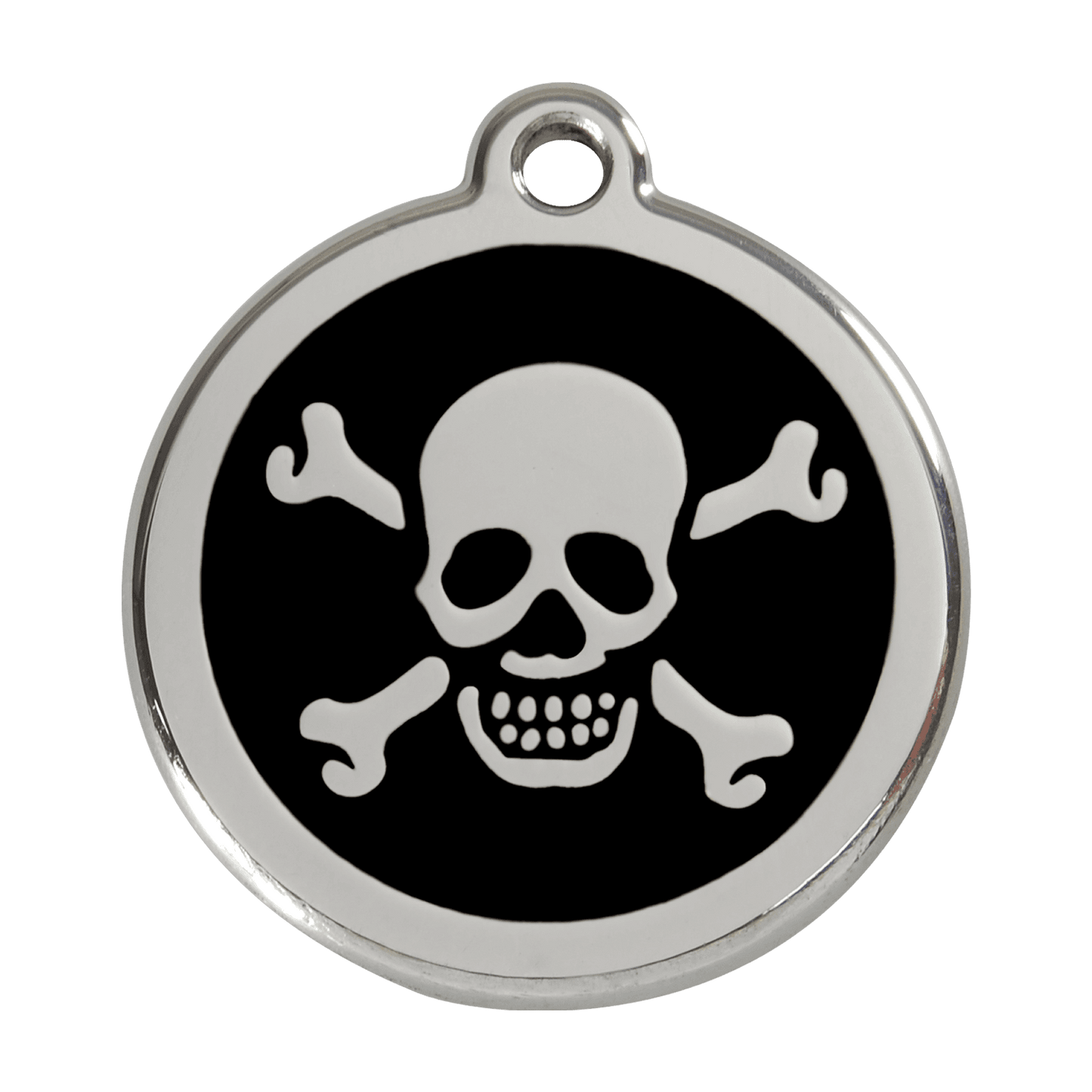  Red Dingo Stainless Steel Engraved Dog Tag Cross Bone Black