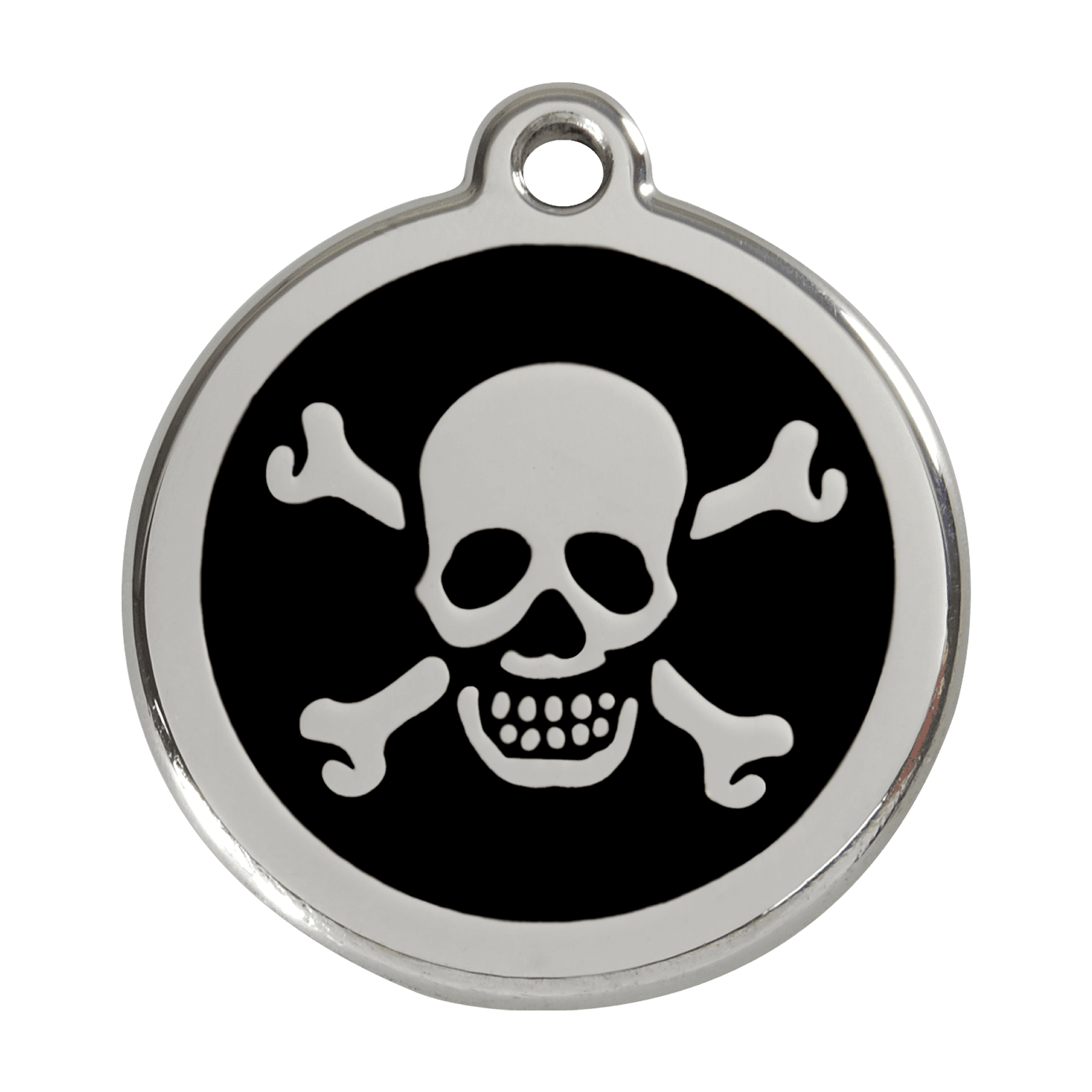  Red Dingo Stainless Steel Engraved Dog Tag Cross Bone Black