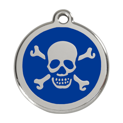  Red Dingo Stainless Steel Engraved Dog Tag Cross Bone Navy
