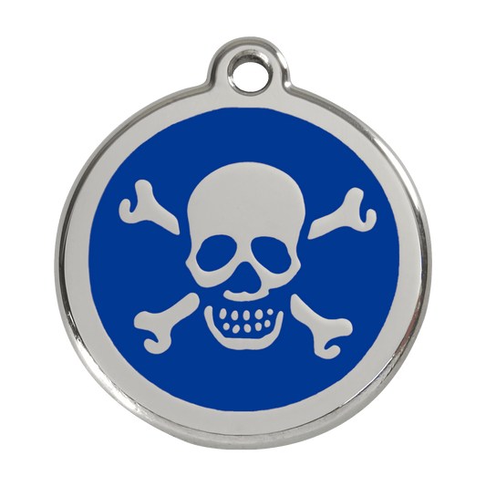  Red Dingo Stainless Steel Engraved Dog Tag Cross Bone Navy