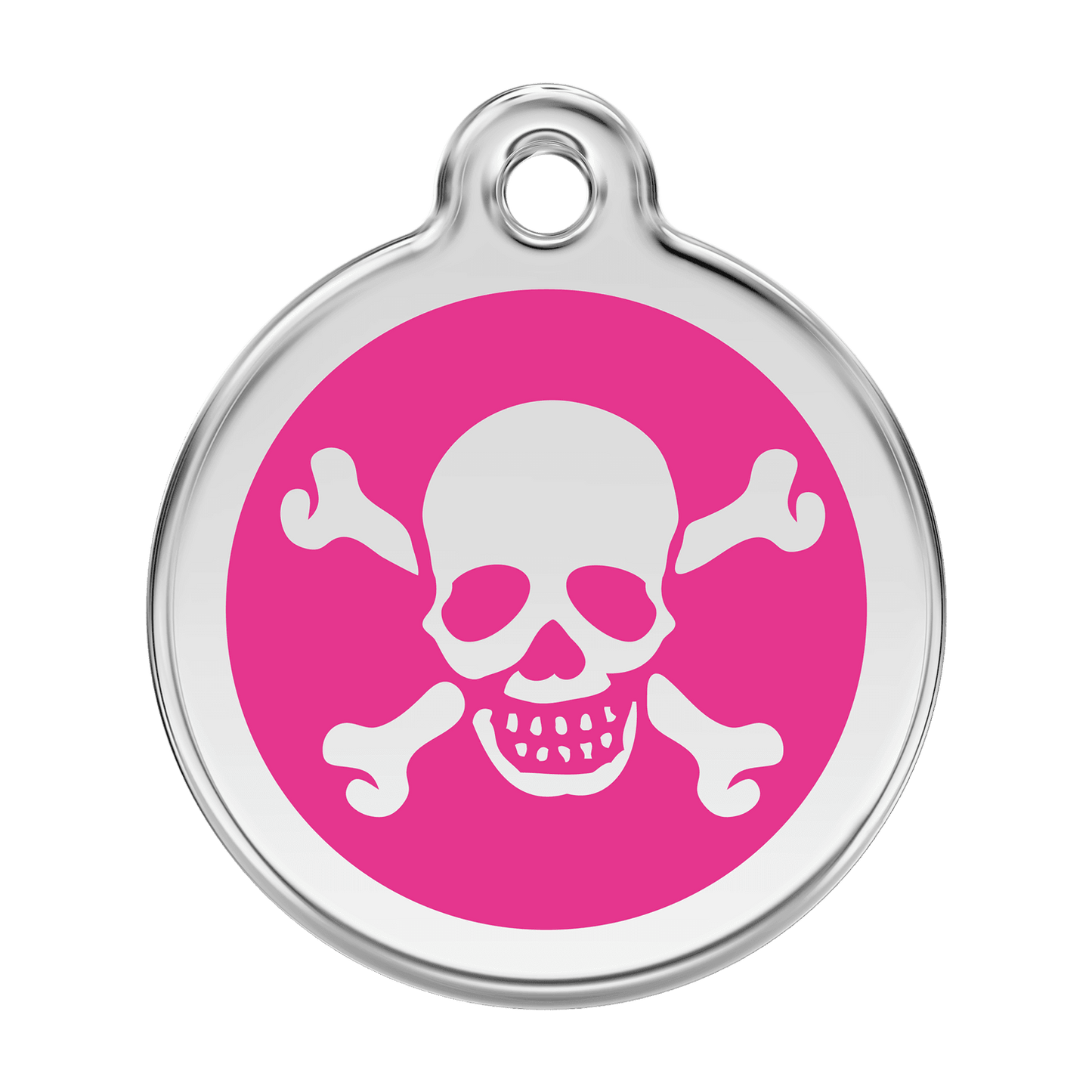  Red Dingo Stainless Steel Engraved Dog Tag Cross Bone Hot Pink