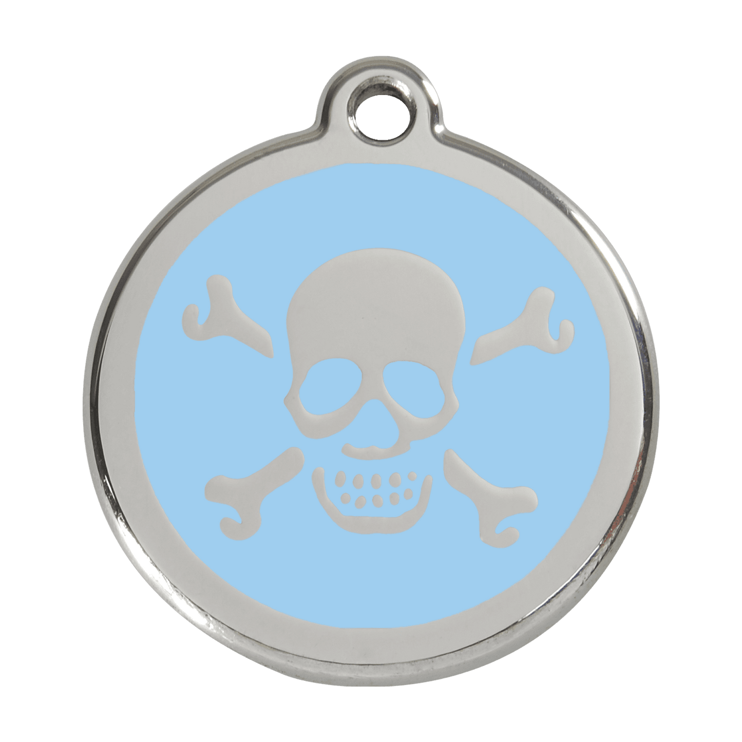  Red Dingo Stainless Steel Engraved Dog Tag Cross Bone Light Blue