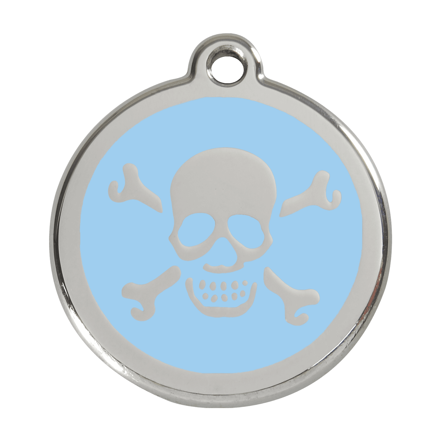  Red Dingo Stainless Steel Engraved Dog Tag Cross Bone Light Blue