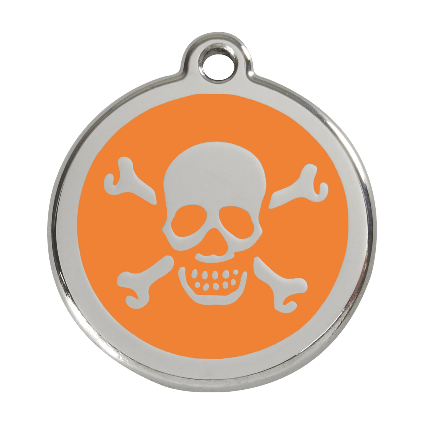  Red Dingo Stainless Steel Engraved Dog Tag Cross Bone Orange