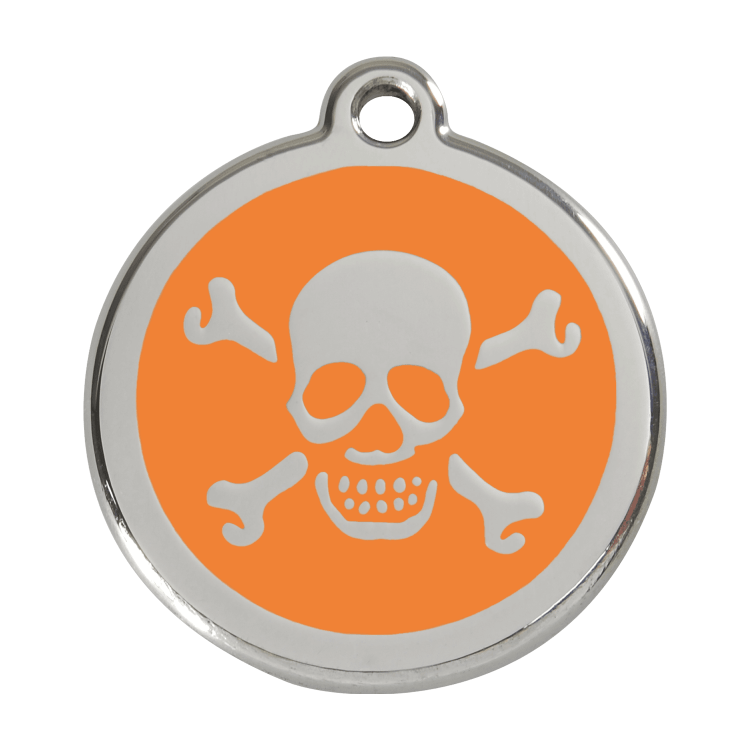  Red Dingo Stainless Steel Engraved Dog Tag Cross Bone Orange