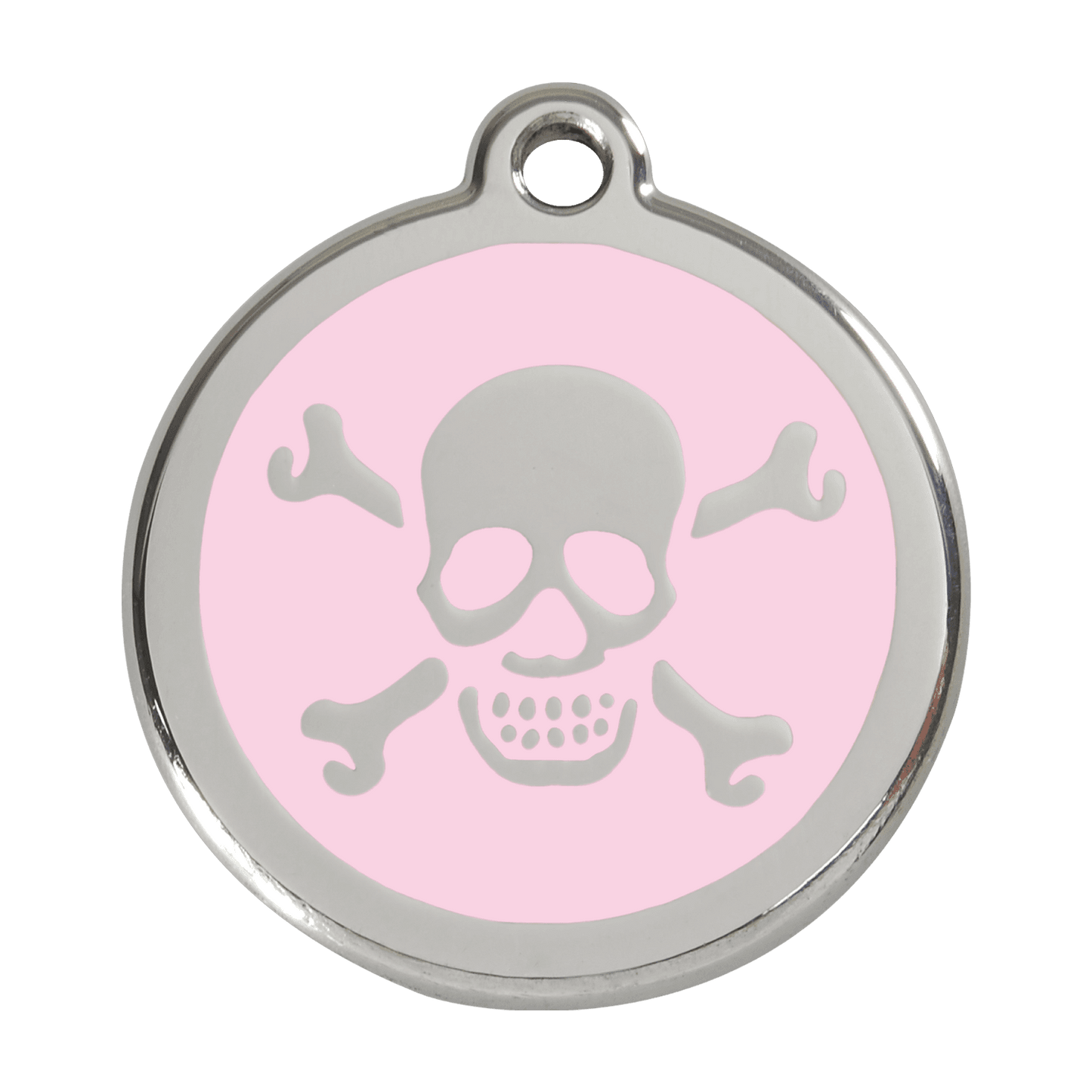  Red Dingo Stainless Steel Engraved Dog Tag Cross Bone Pink