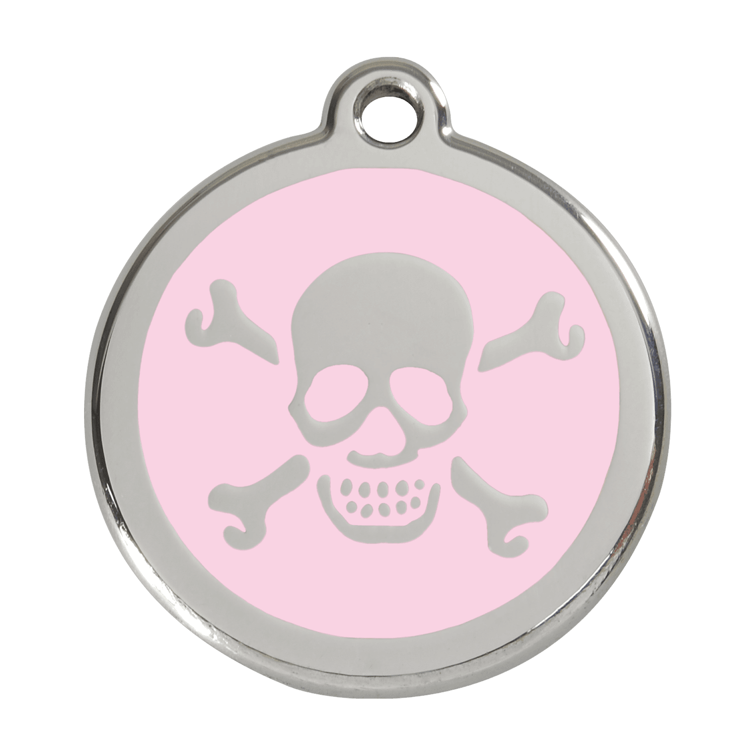  Red Dingo Stainless Steel Engraved Dog Tag Cross Bone Pink
