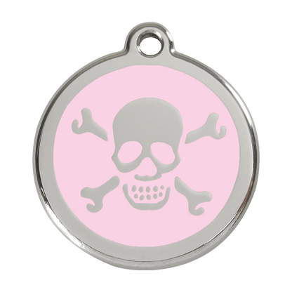  Red Dingo Stainless Steel Engraved Dog Tag Cross Bone Pink