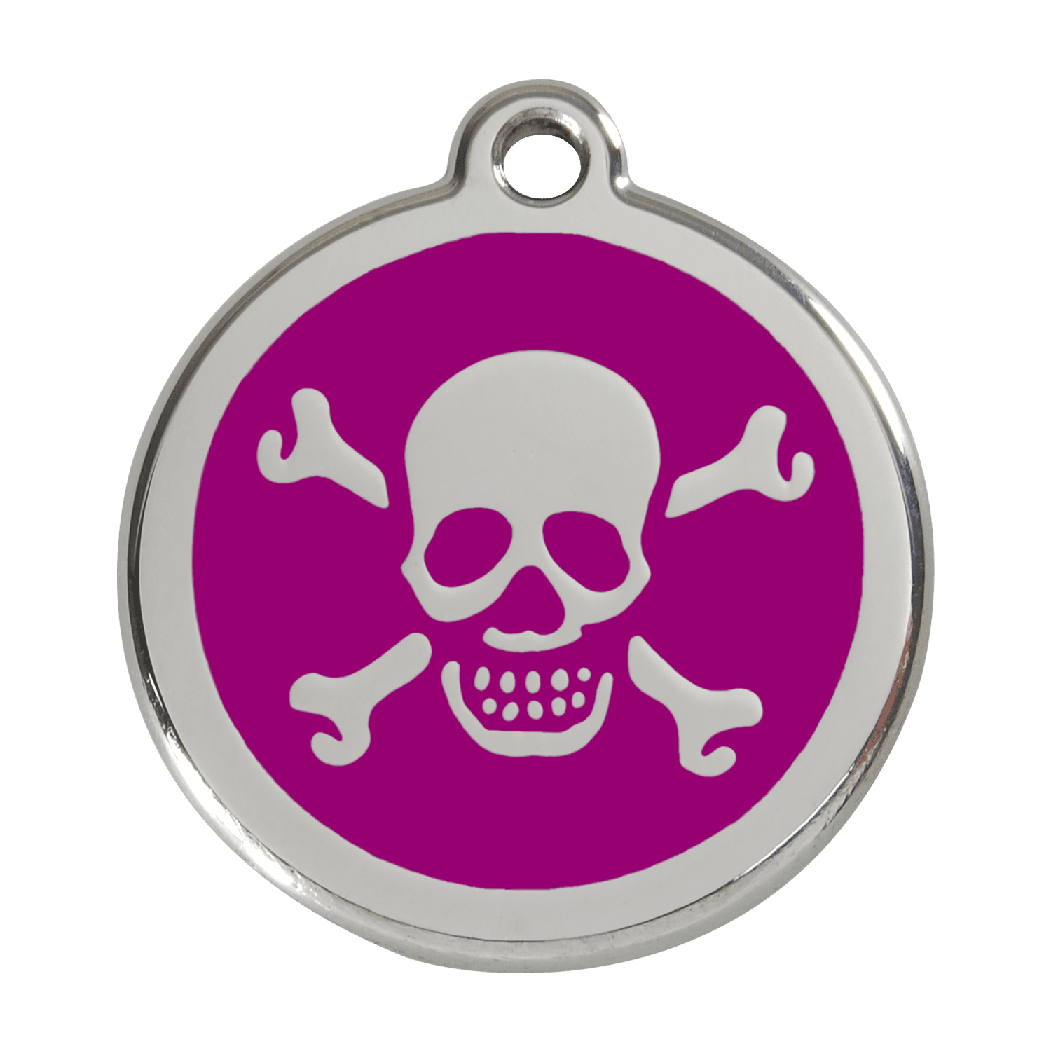  Red Dingo Stainless Steel Engraved Dog Tag Crosse Bone Purple