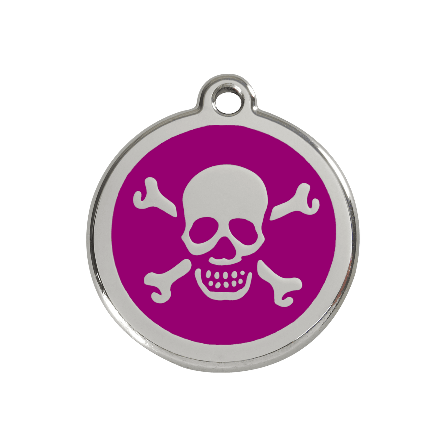  Red Dingo Stainless Steel Engraved Dog Tag Cross Bone Purple
