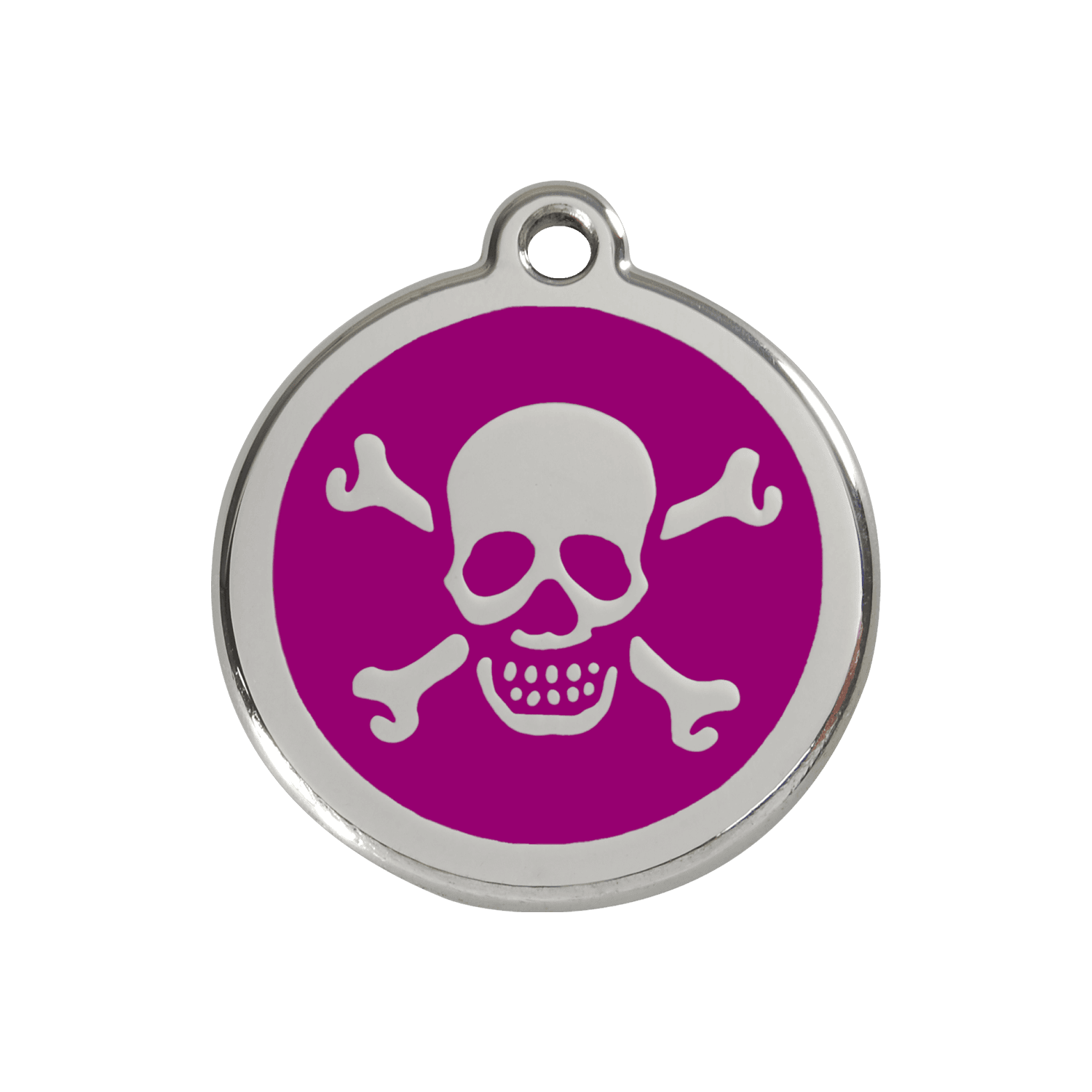  Red Dingo Stainless Steel Engraved Dog Tag Cross Bone Purple