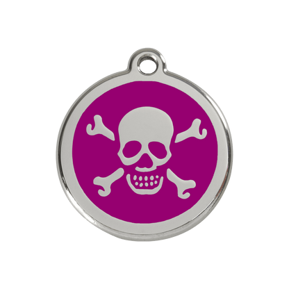  Red Dingo Stainless Steel Engraved Dog Tag Cross Bone Purple