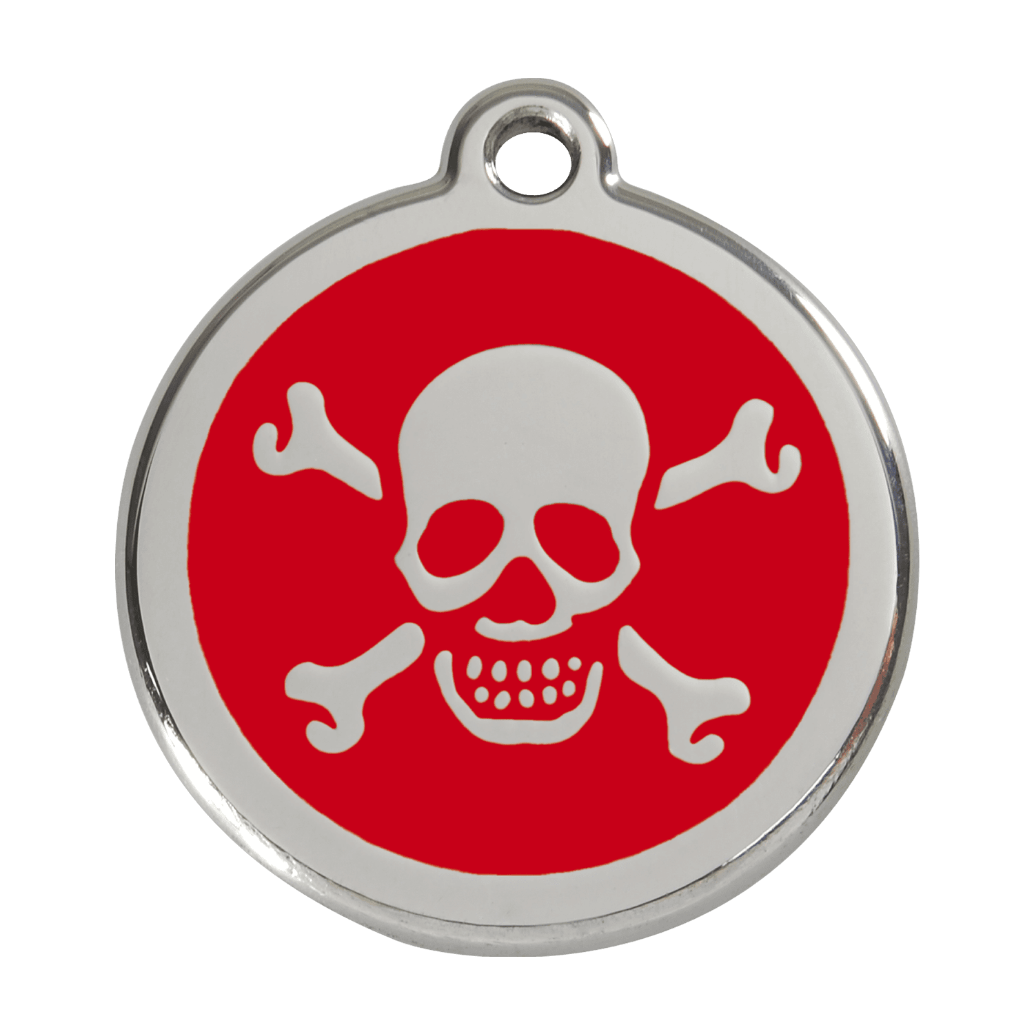  Red Dingo Stainless Steel Engraved Dog Tag Cross Bone Red