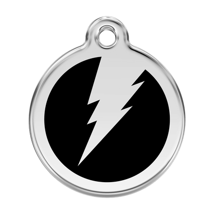  Red Dingo Stainless Steel Engraved Dog Tag Flash Black