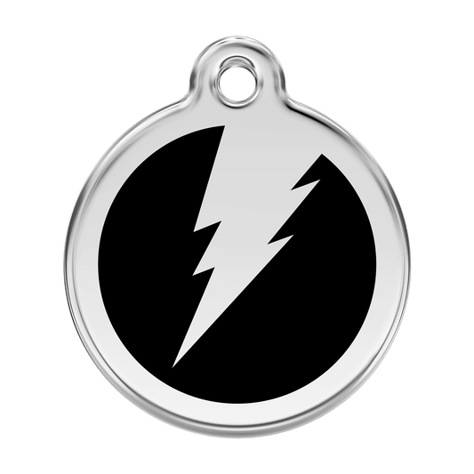  Red Dingo Stainless Steel Engraved Dog Tag Flash Black