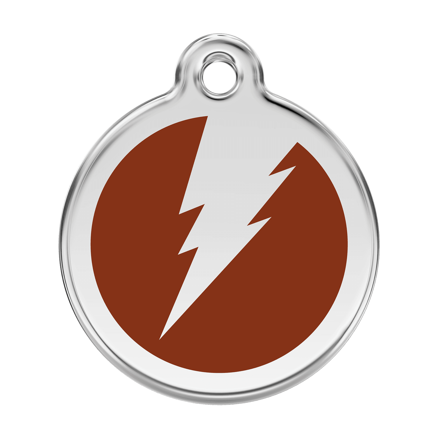  Red Dingo Stainless Steel Engraved Dog Tag Flash Brown