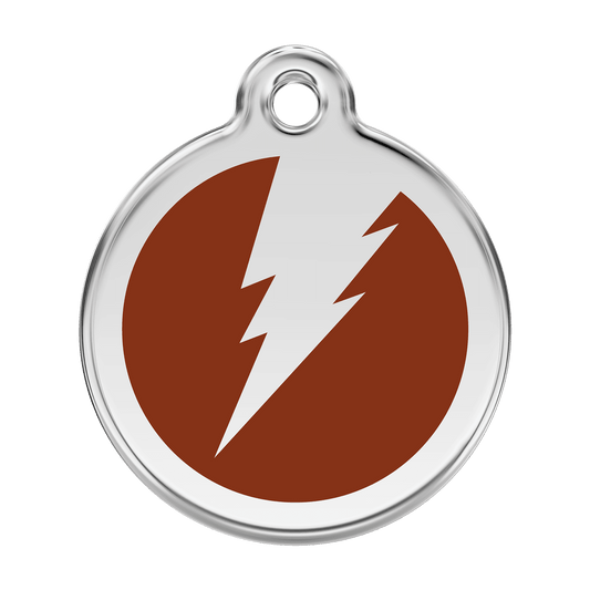  Red Dingo Stainless Steel Engraved Dog Tag Flash Brown