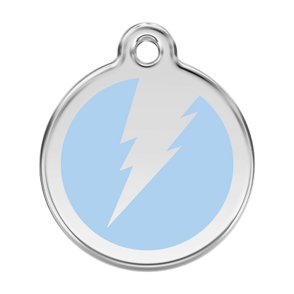  Red Dingo Stainless Steel Engraved Dog Tag Flash Light Blue