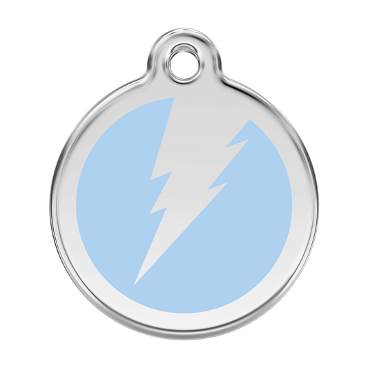  Red Dingo Stainless Steel Engraved Dog Tag Flash Light Blue