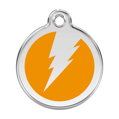  Red Dingo Stainless Steel Engraved Dog Tag Flash Orange