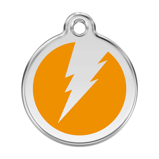  Red Dingo Stainless Steel Engraved Dog Tag Flash Orange