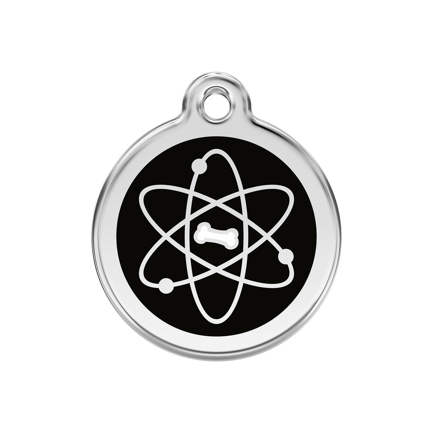  Red Dingo Stainless Steel Engraved Dog Tag Atom Black