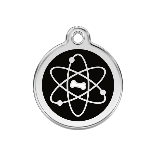  Red Dingo Stainless Steel Engraved Dog Tag Atom Black