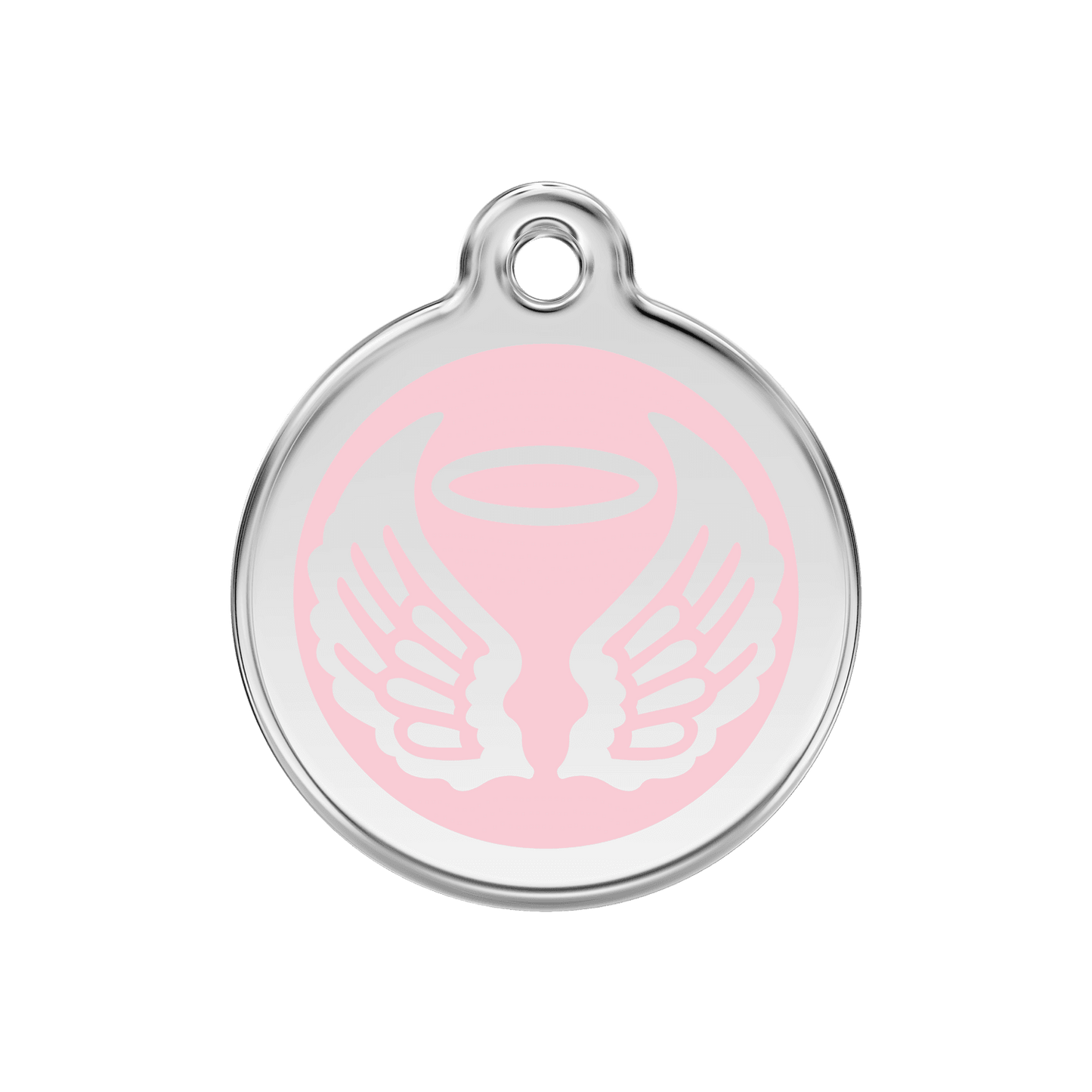  Red Dingo Stainless Steel Engraved Dog Tag Angel Wings Pink