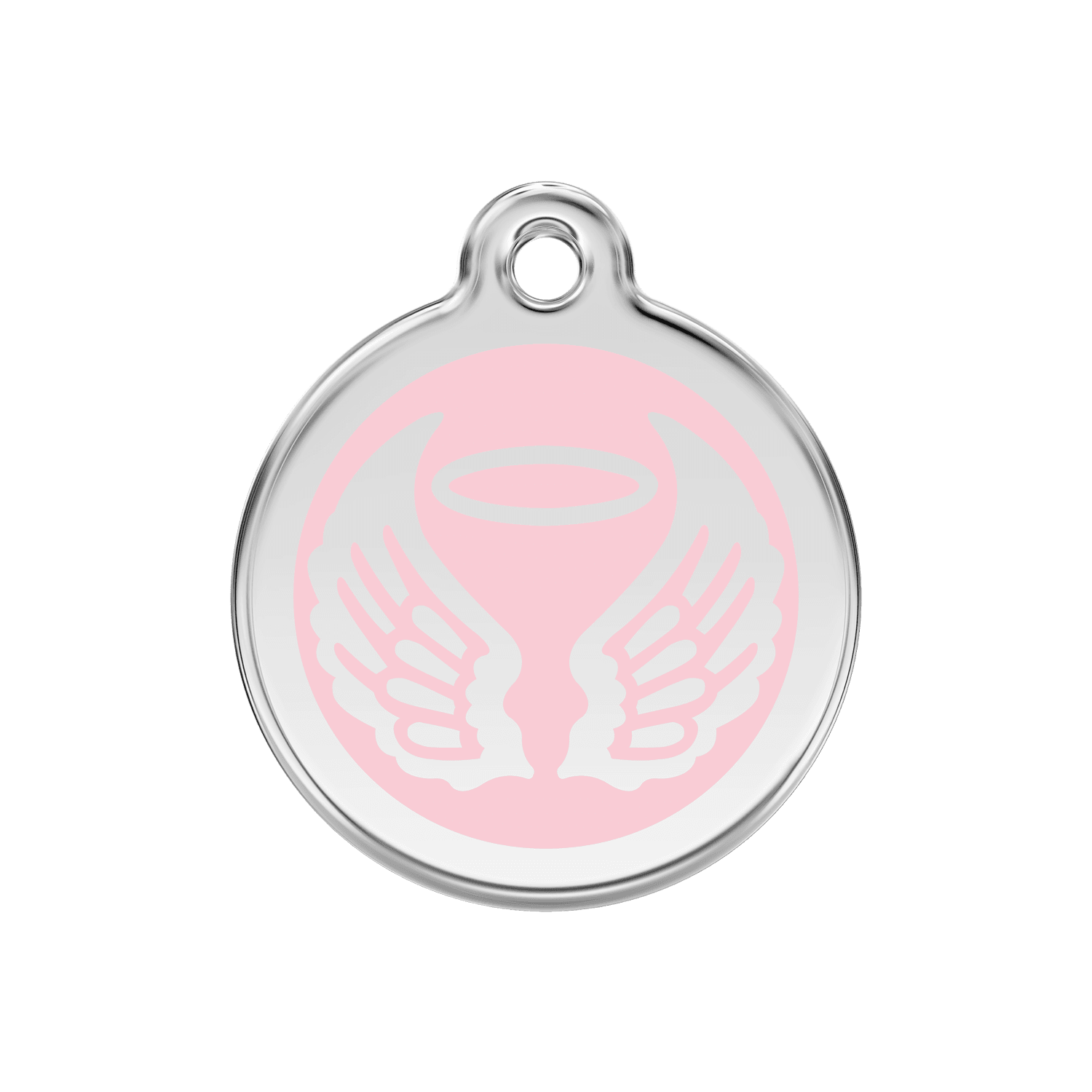  Red Dingo Stainless Steel Engraved Dog Tag Angel Wings Pink