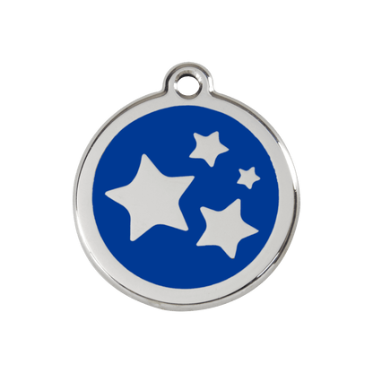  Red Dingo Stainless Steel Engraved Dog Tag Stars Navy