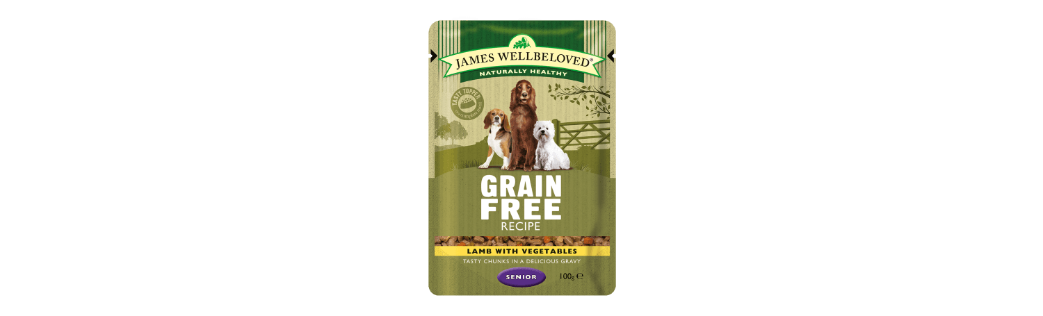  48 X 100g James Wellbeloved Senior Dog Pouches Grain Free Lamb