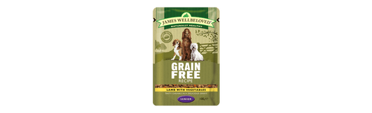  48 X 100g James Wellbeloved Senior Dog Pouches Grain Free Lamb