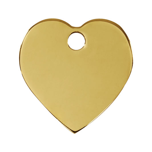  Red Dingo Engraved Brass Dog Tag Heart