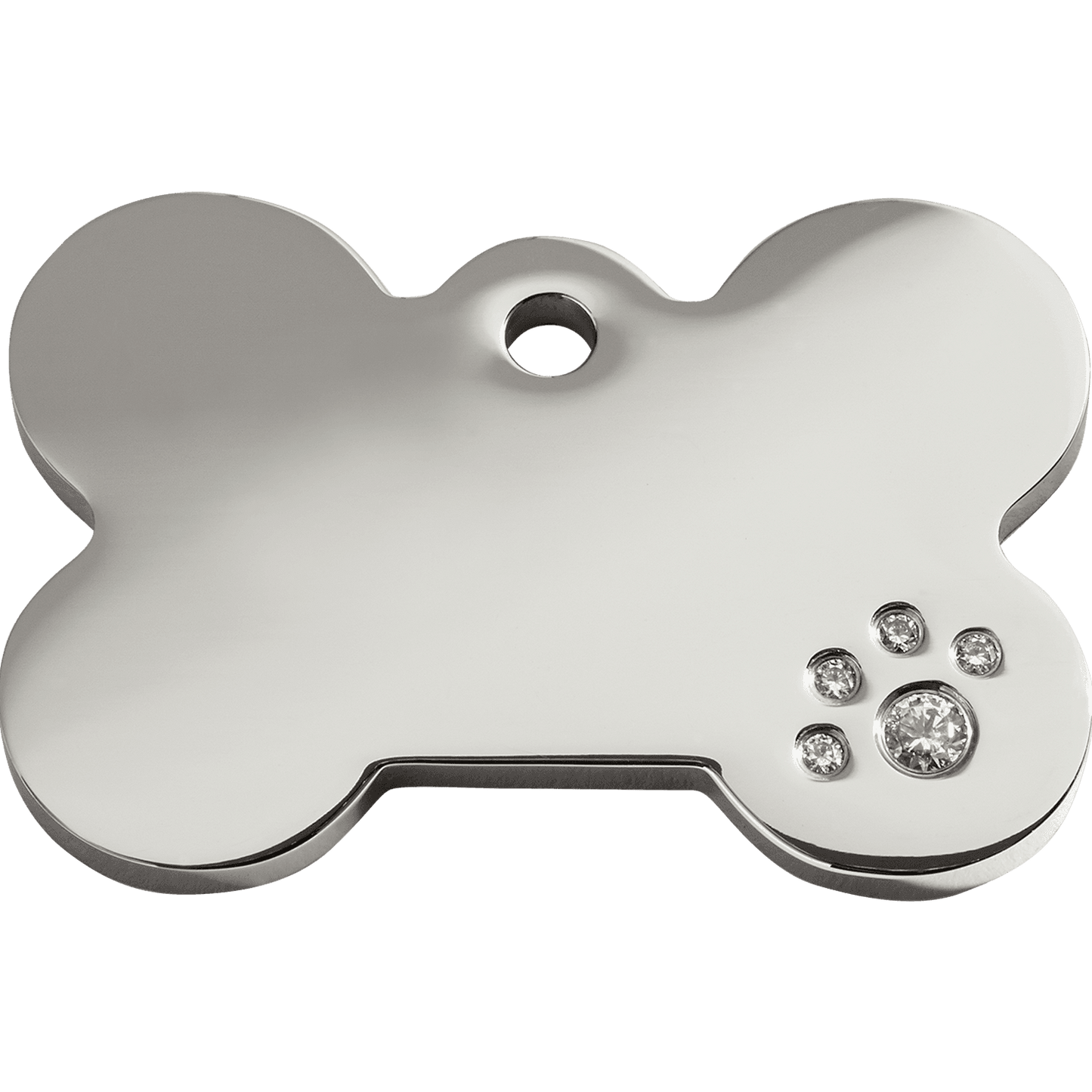  Red Dingo Diamante Engraved Dog Tag Bone