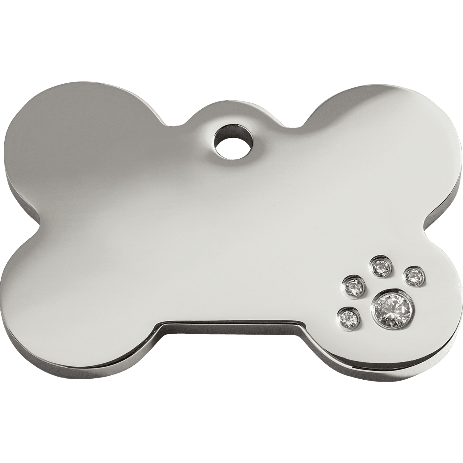  Red Dingo Diamante Engraved Dog Tag Bone
