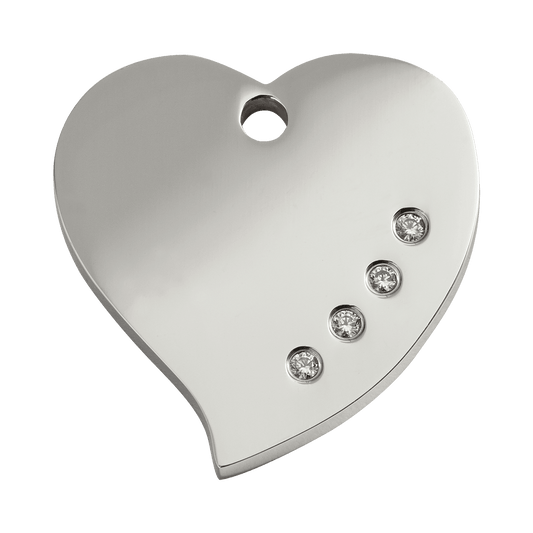  Red Dingo Diamante Engraved Dog Tag Heart