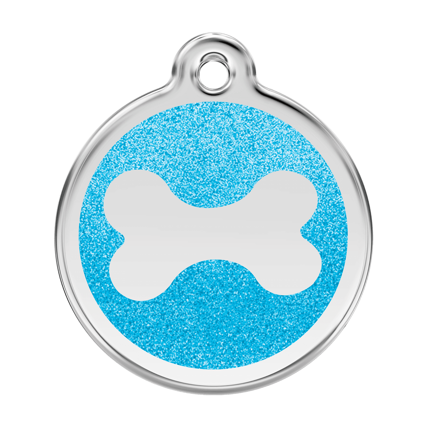  Red Dingo Glitter Engraved Dog Tag Bone Aqua