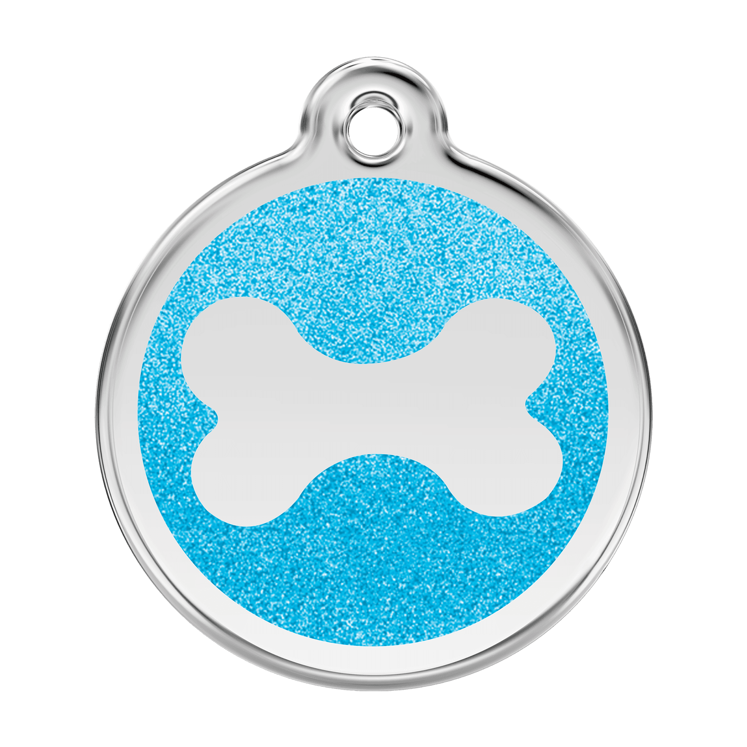  Red Dingo Glitter Engraved Dog Tag Bone Aqua