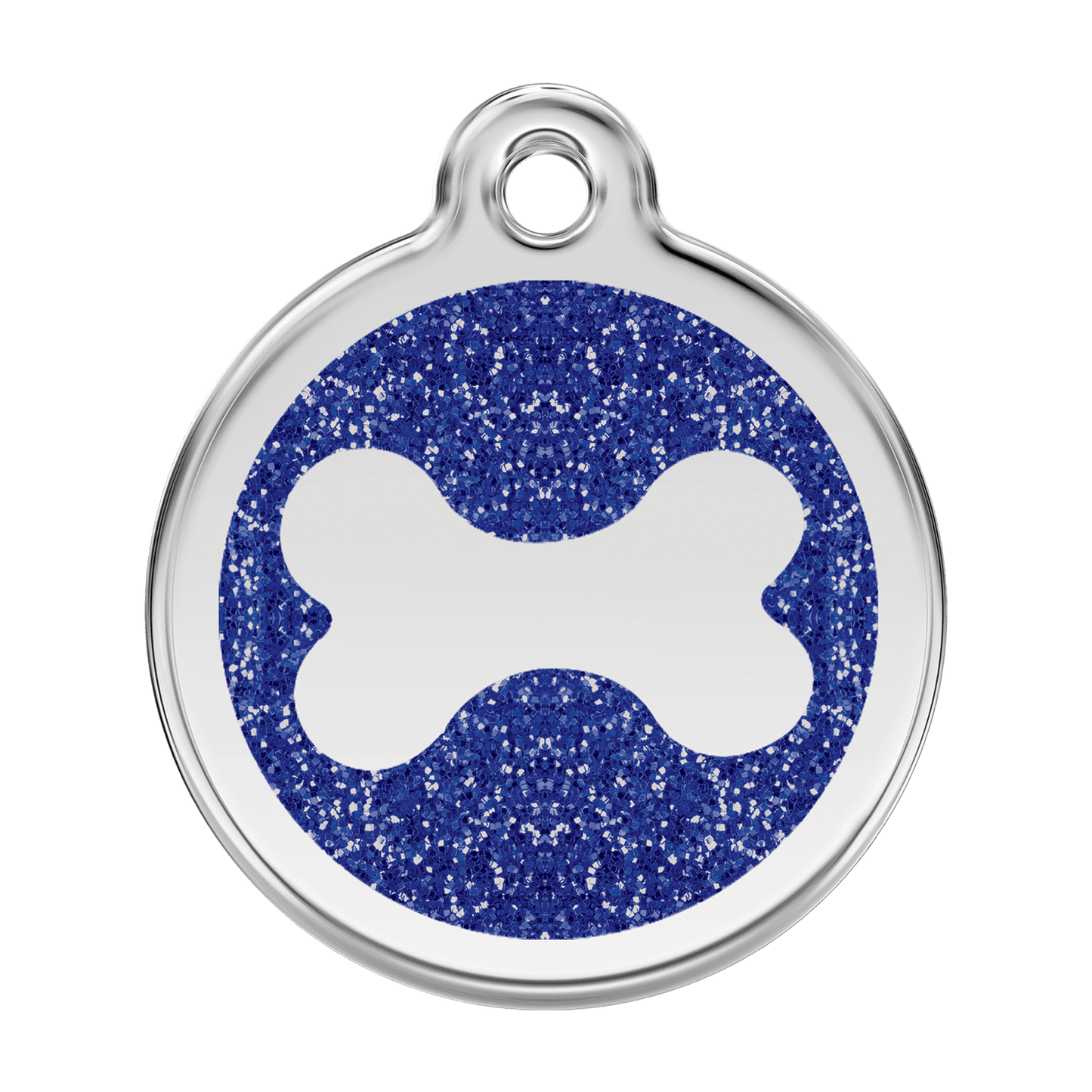  Red Dingo Glitter Engraved Dog Tag Bone Navy