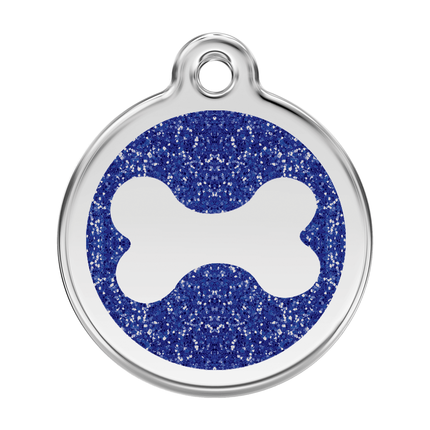  Red Dingo Glitter Engraved Dog Tag Bone Navy
