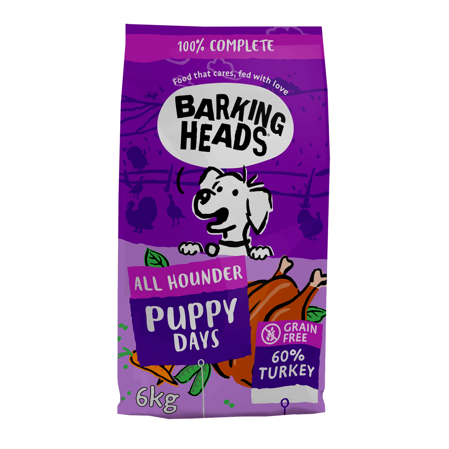  Barking Heads All Hounder Puppy Days Turkey Dry Dog Food