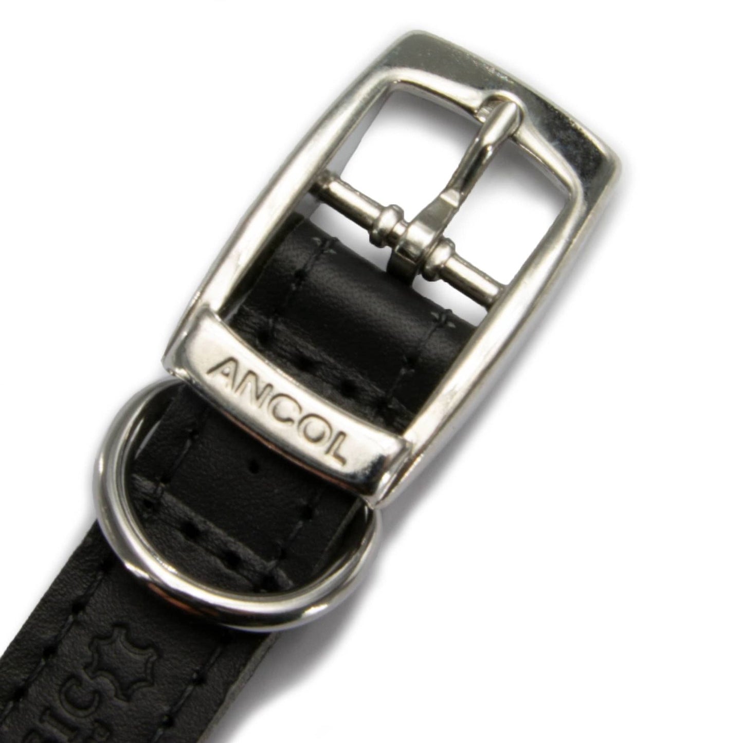  Ancol Classic Leather Black Dog Collar