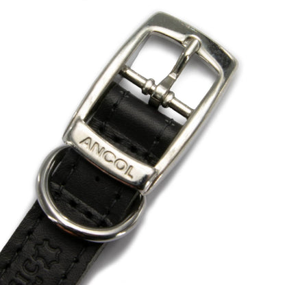  Ancol Classic Leather Black Dog Collar