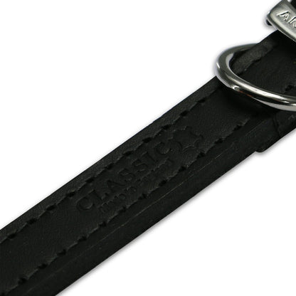  Ancol Classic Leather Black Dog Collar