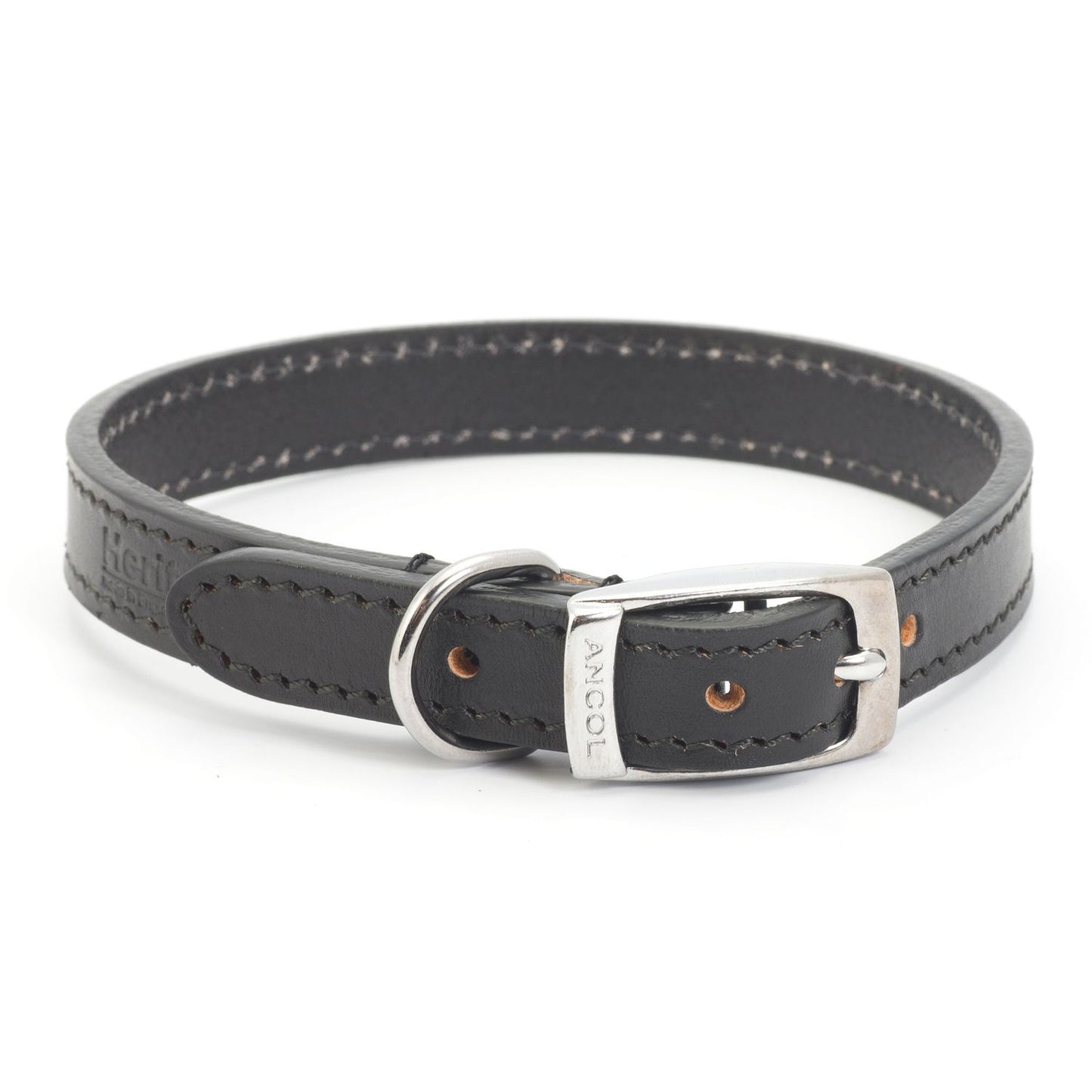  Ancol Heritage Black Leather Collar