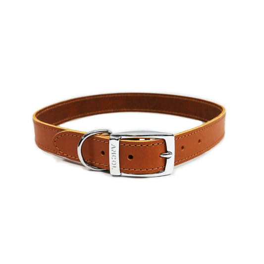  Ancol Classic Leather Sewn/Half Lined Tan Dog Collar